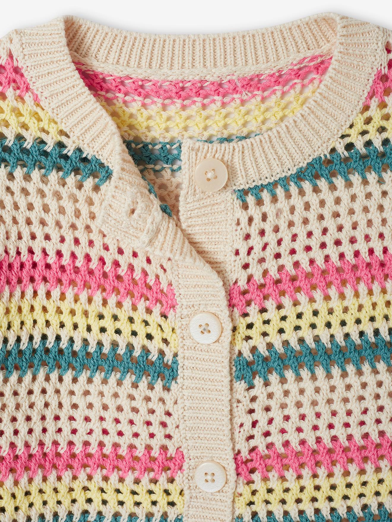 Vertbaudet Mädchen Strickjacke Oeko-Tex - wollweiß