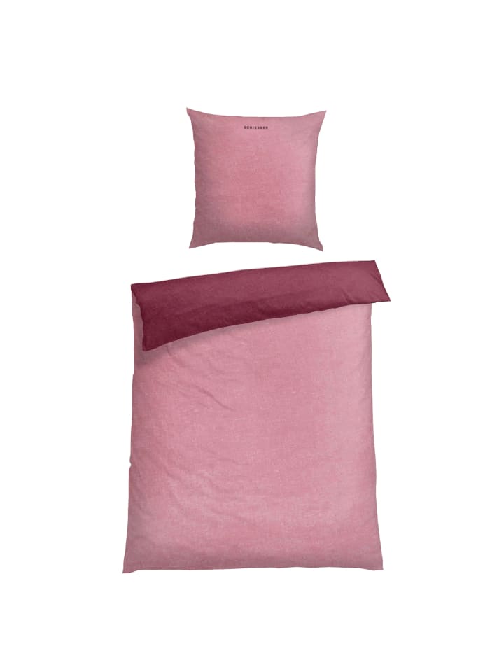 Schiesser Feinbiber-Bettwäscheset Doubleface in Rosa günstig kaufen