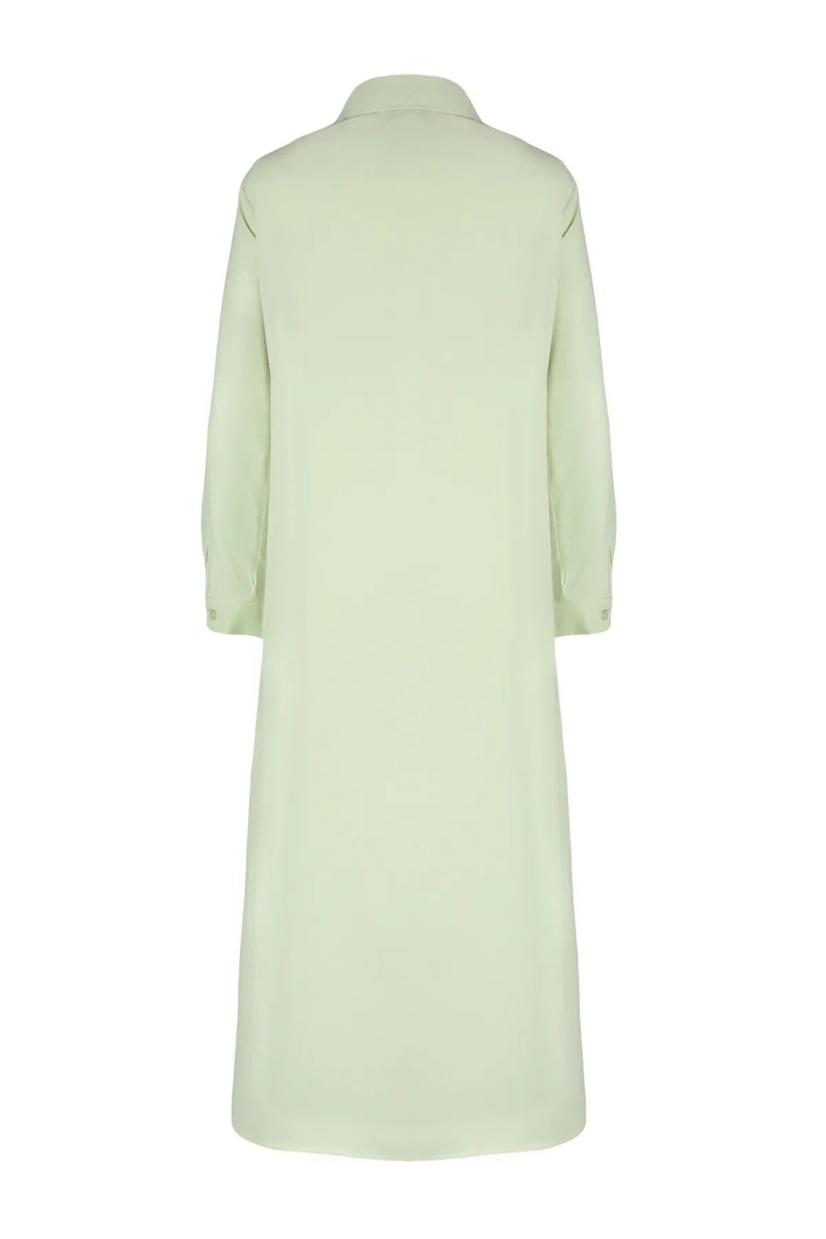 Trendyol Modest  Hellkhakifarbenes, schlicht gewebtes Hemdkleid TCTSS24EB00137