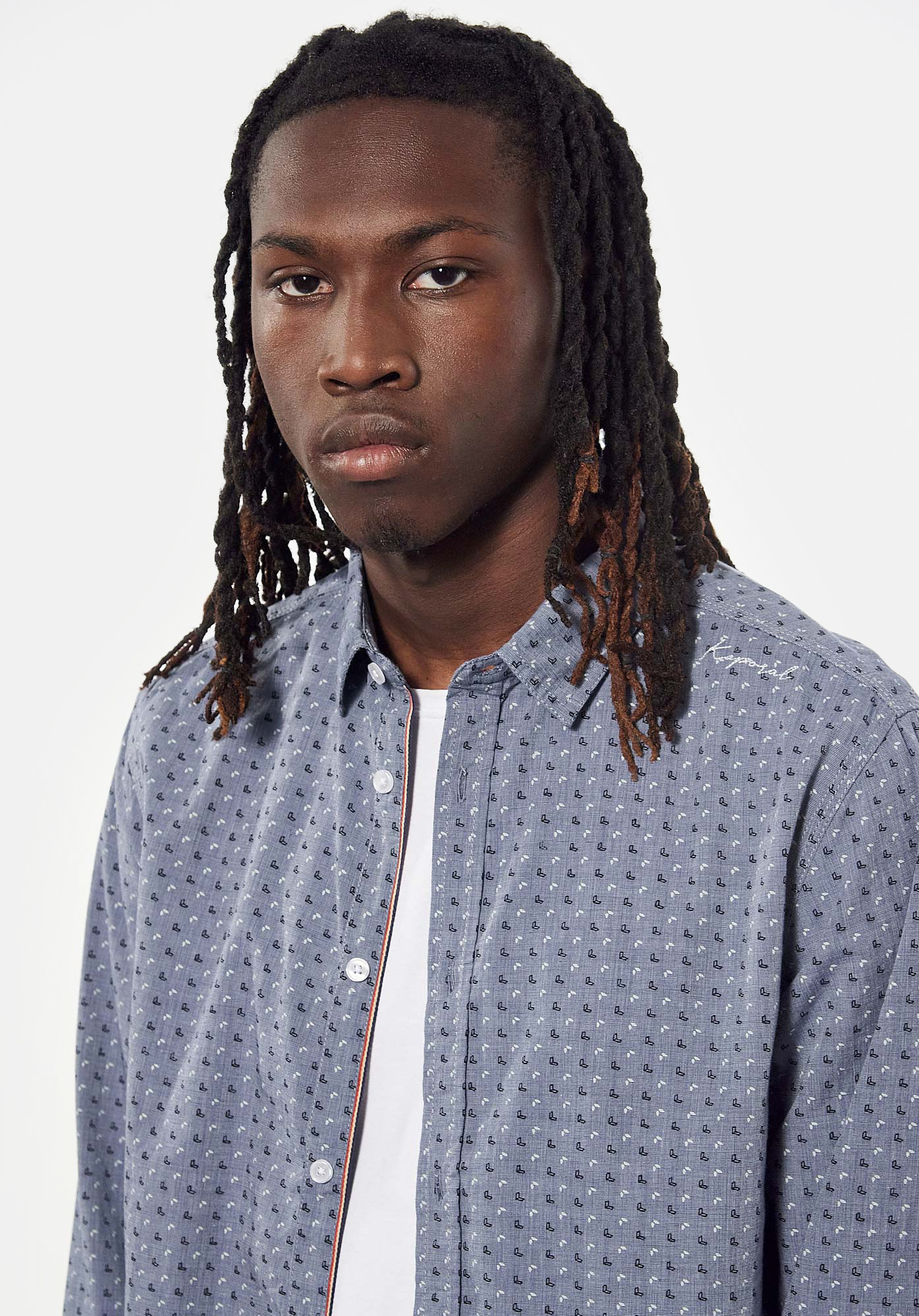 TITO   Chemise bleue all over Homme en 100% coton bio