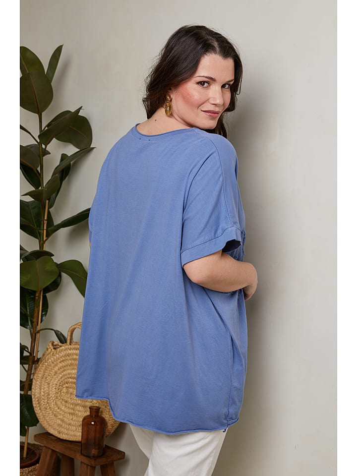 Curvy Lady Bluse in Blau günstig kaufen