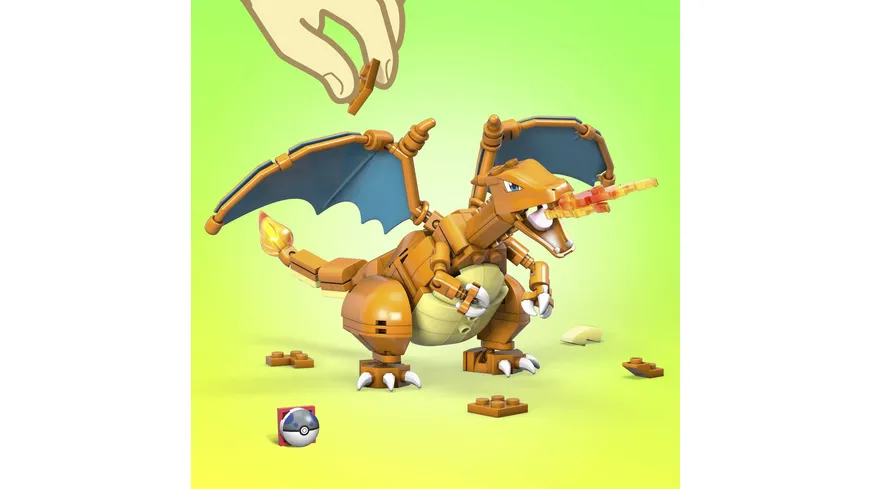 Mega Construx Pokémon Glurak, Bauset, Bausteine, Sammelfigur, 223 Teile