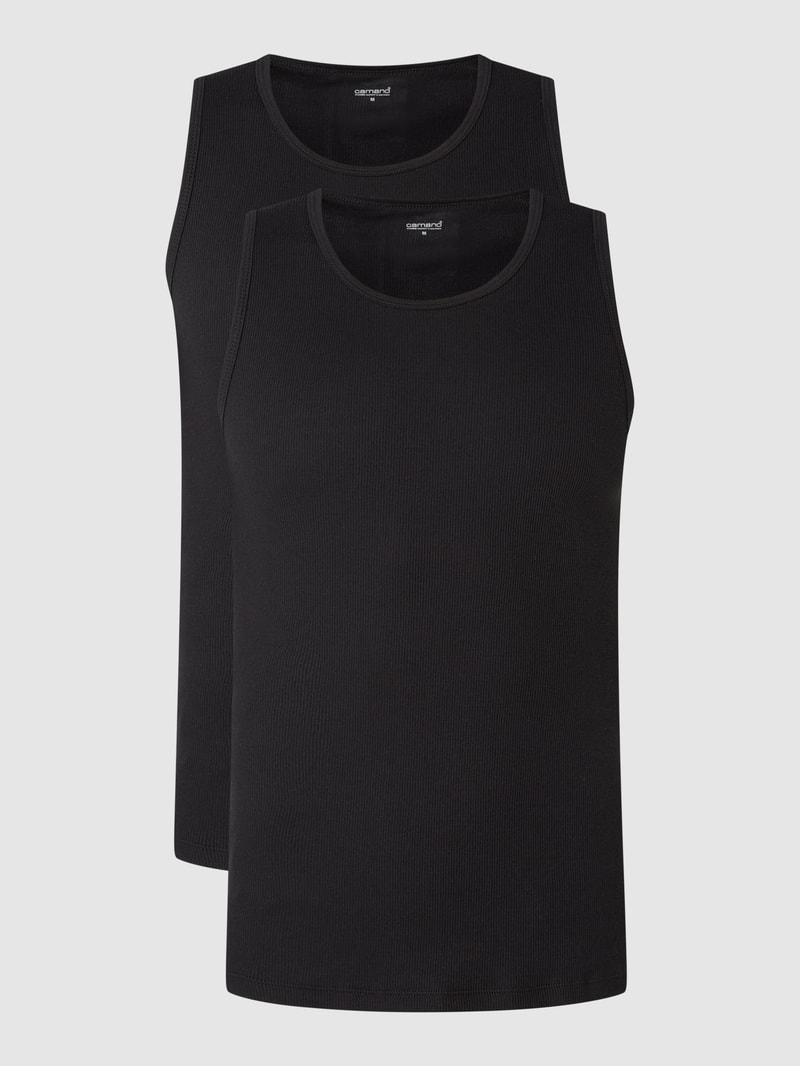 Tanktop aus Baumwolle im 2er-Pack in schwarz