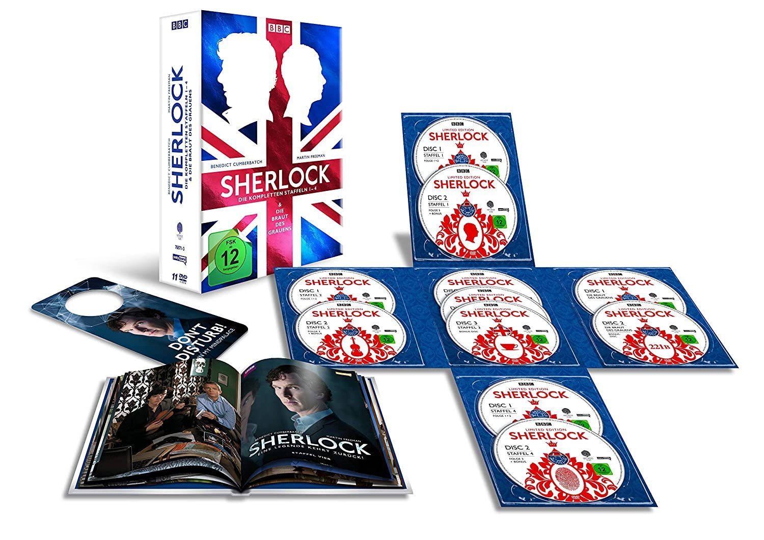WVG DVD Sherlock Boxset Die Kompletten Staffeln 1-4 & Braut des Grauen, (11-St)