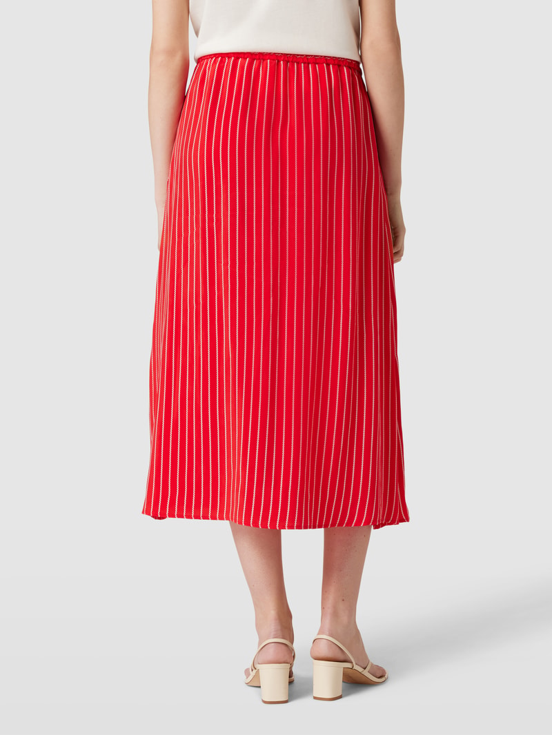 Midikleid mit Streifenmuster in rot