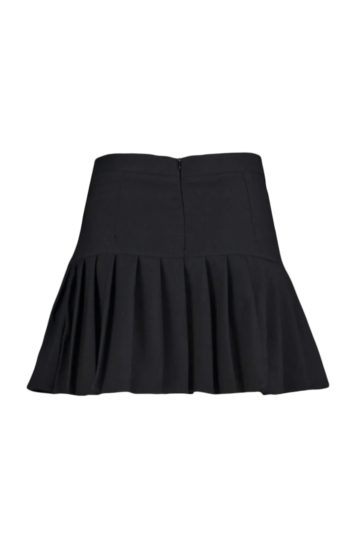Trendyol Collection  Schwarzer Webrock in Minilänge – Plissee-Detail, TWOAW23ET00059