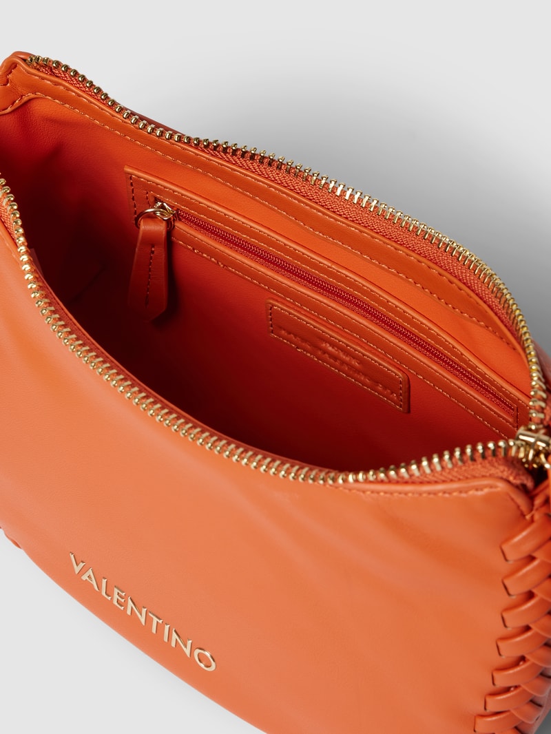 Shoulder Bag mit Flecht-Details Modell 'VARSAVIA' in dunkel orange