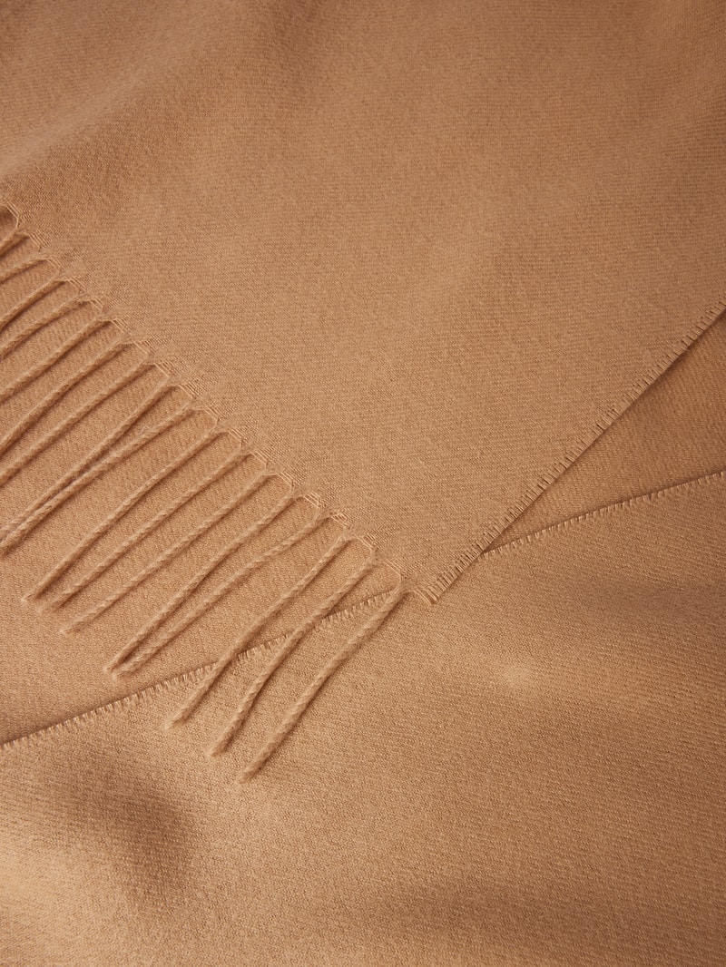 Schal mit ausgefransten Abschlüssen in beige meliert