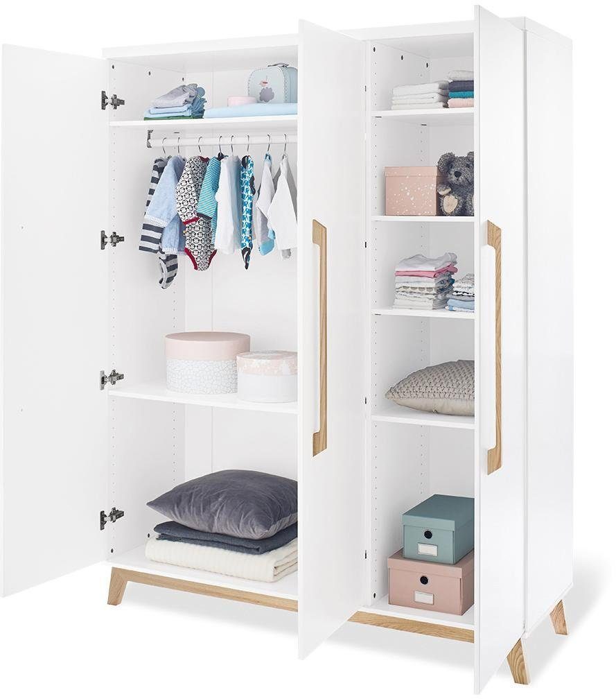 Pinolino® Babyzimmer-Komplettset Riva, (Set, 3-St., Kinderbett, Schrank, Wickelkommode), extrabeit groß; mit Kinderbett, Schrank und Wickelkommode