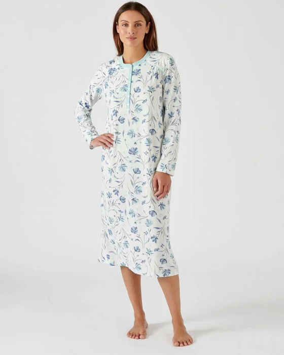 Chemise de nuit avec chauffe-épaules maille jersey Thermolactyl