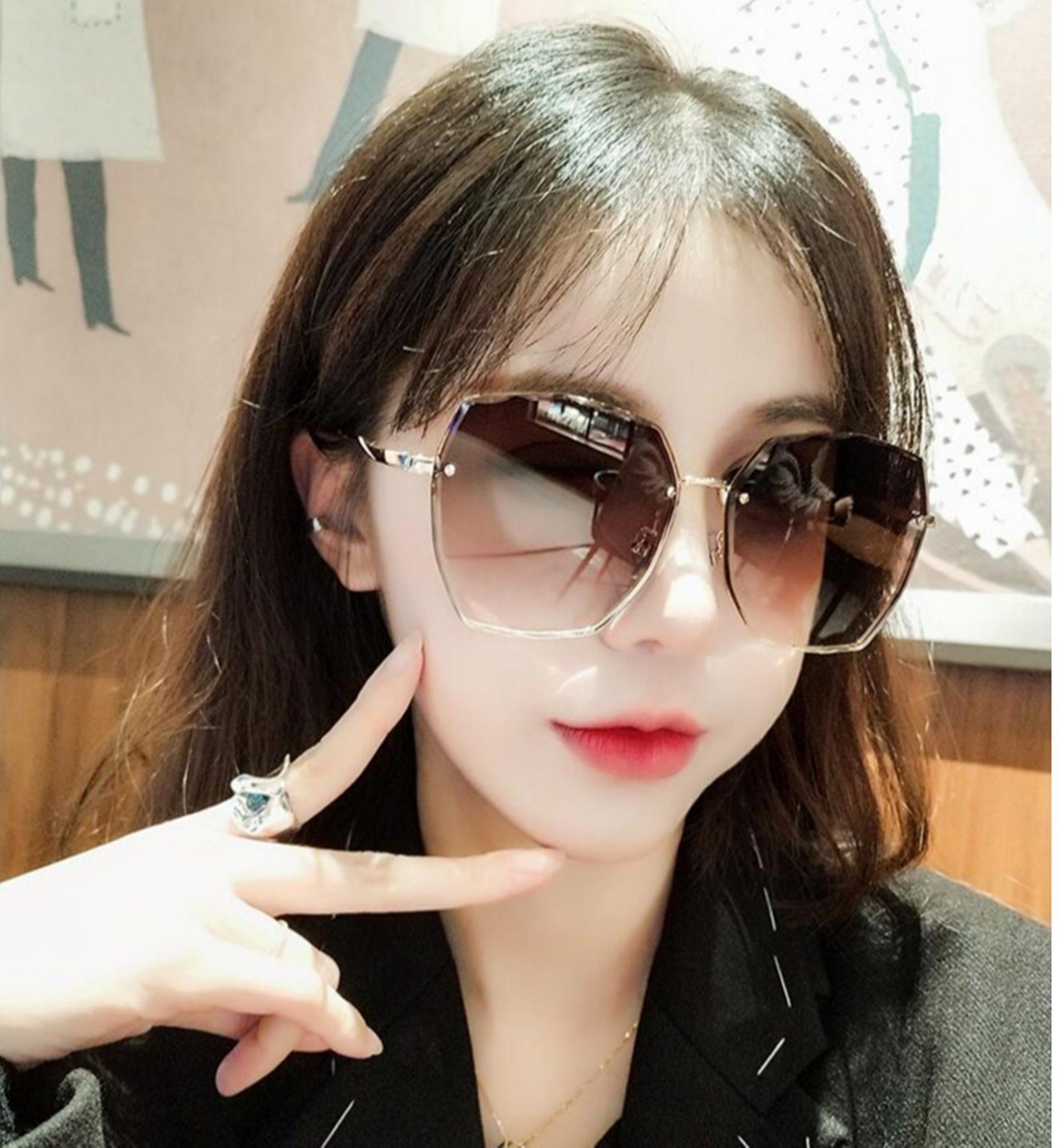 Tisoutec Sonnenbrille Sonnenbrille Damen (Designer Oversized Sonnenbrillen für Damen Polarisiert UV400 Schutz,sonnenbrille damen polarisiert (Frauen Fashion Sonnenbrille,vintage sonnenbrille damen)