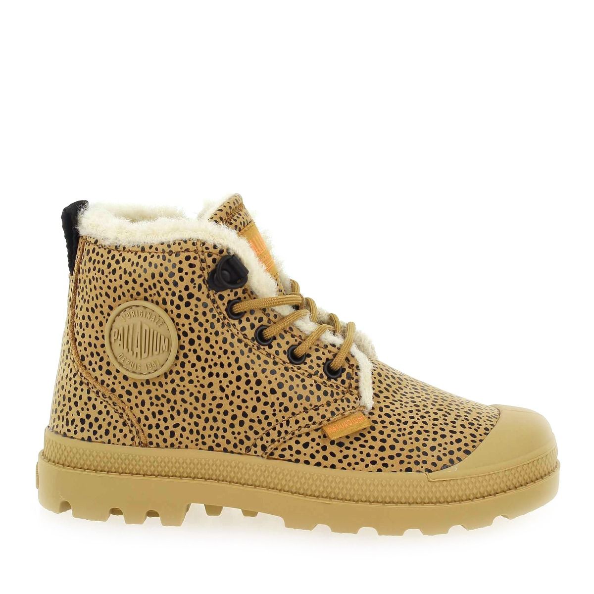 Palladium  PAMPA HI WOOL KID LEO - Beige Noir