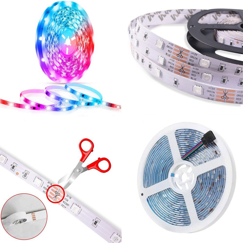 Sunicol LED Stripe Smart WIFI LEDs Strip Lights, 5m/10m/15m Arbeit mit App-Steuerung, 5050 RGB, IR-Fernbedienung Strips Licht