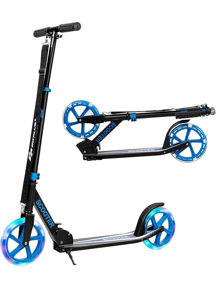 COSTWAY Roller mit 2 LED Rädern ab 10 Jahre in Blau günstig kaufen 90 cm