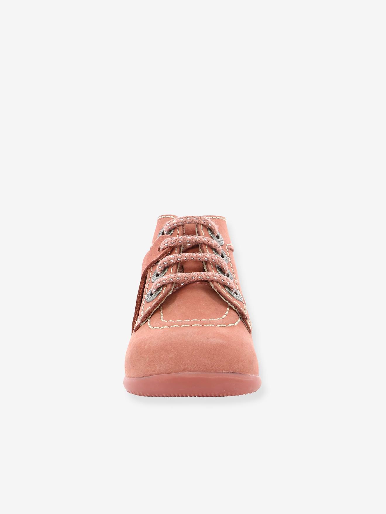 Bottines cuir bébé fille Bonbon KICKERS® 1ers pas rose clair