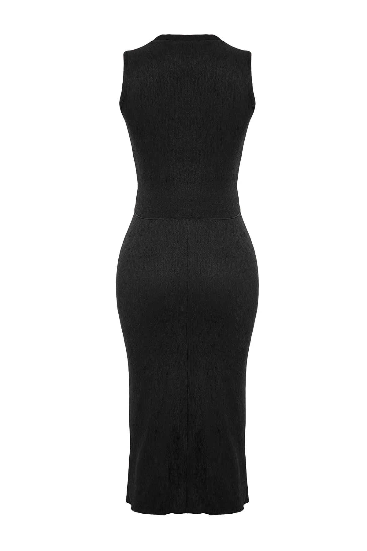 Trendyol Collection  Schwarzes, strukturiertes, dehnbares Strickoberteil-Unterteil-Set TWOSS24AU00015