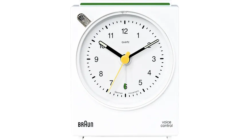 BRAUN Quarzwecker eckig weiß