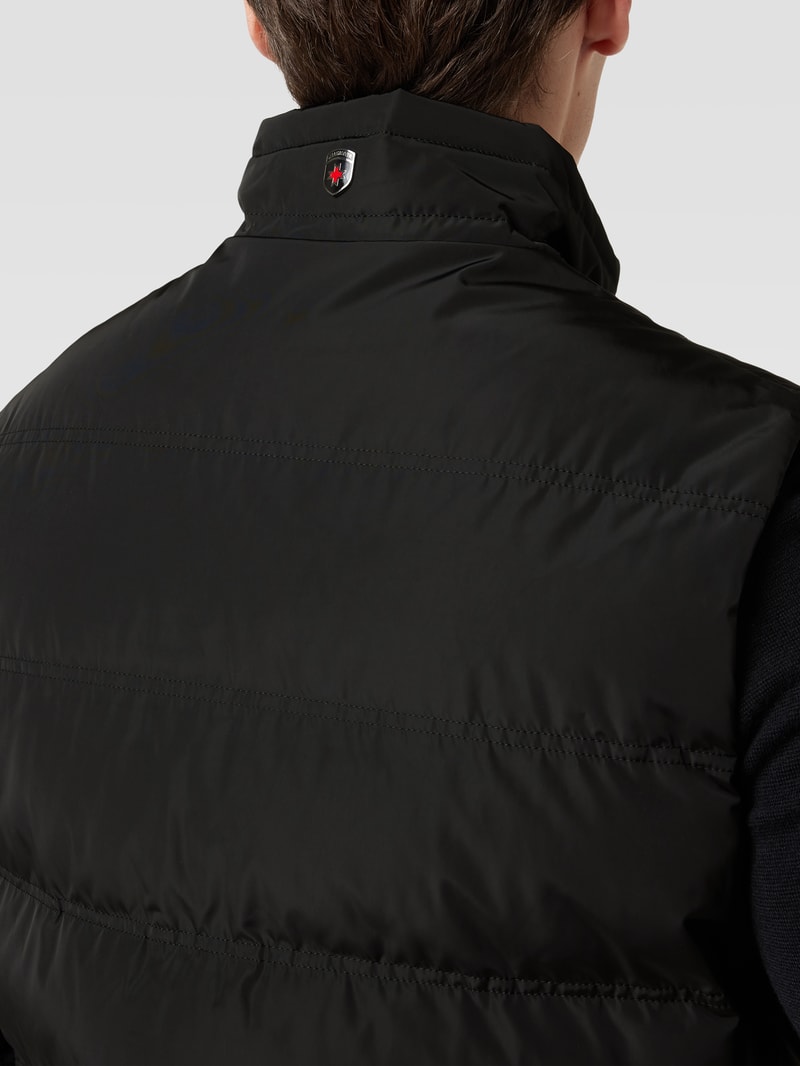 Steppweste mit Label-Applikation Modell 'SNOWDOME VEST' in schwarz