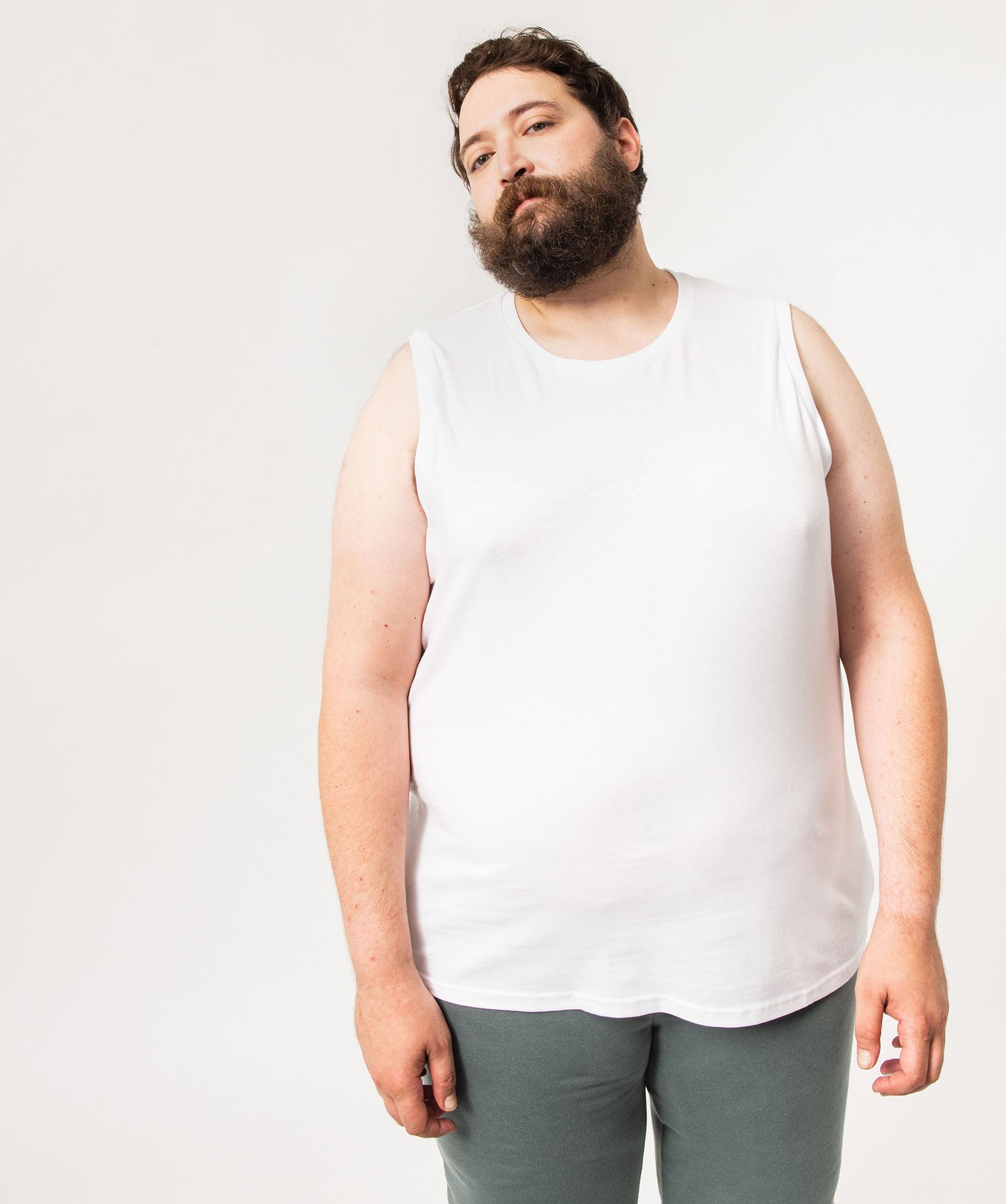Débardeur homme à col rond blanc | GEMO