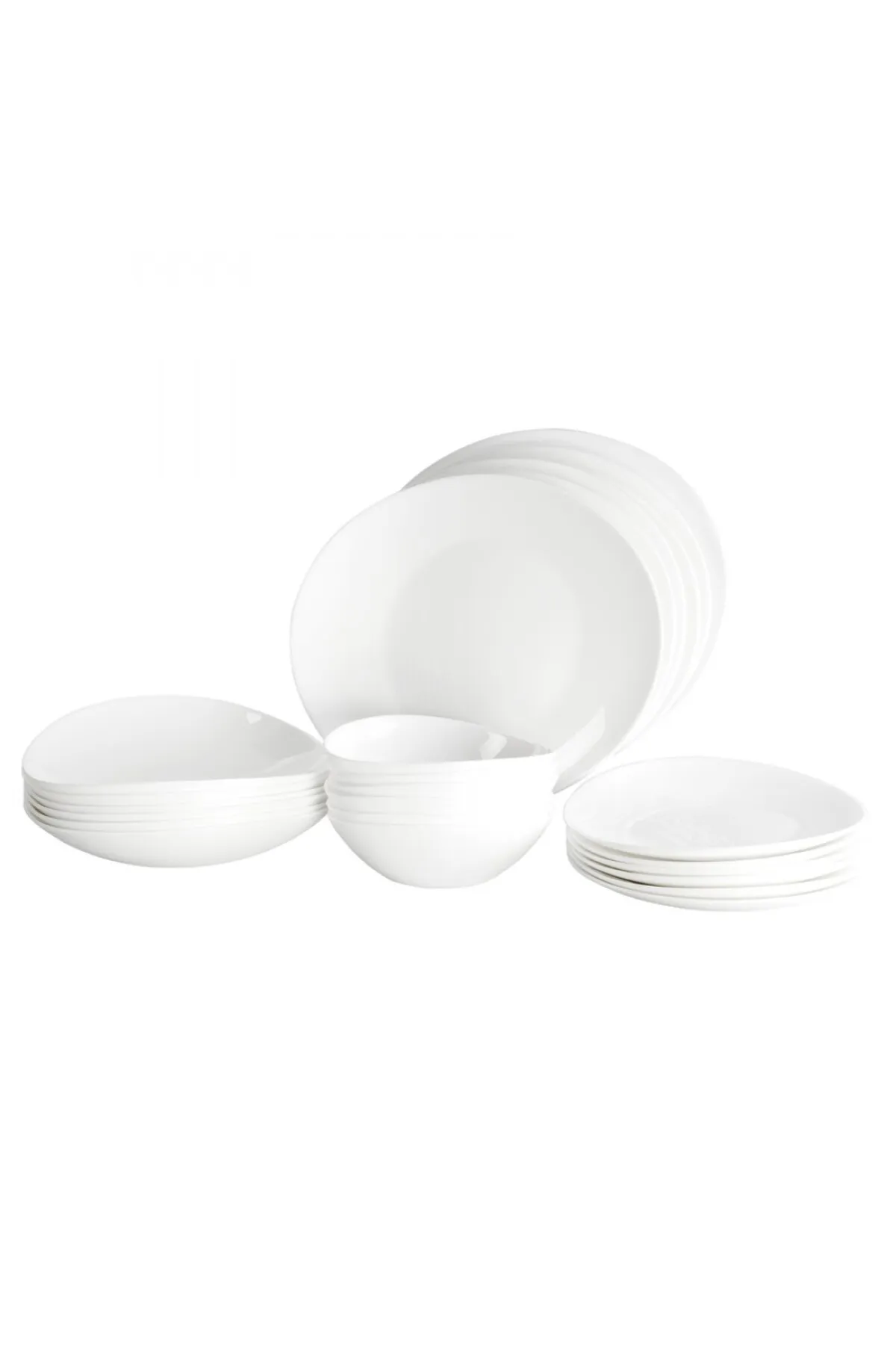 Karaca  White Pure 24-teiliges Tafelservice-Glas für 6 Personen