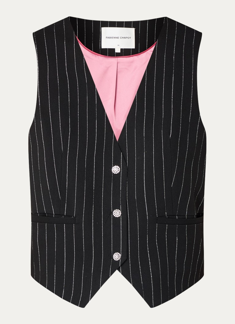 Fabienne Chapot Gigi -liivi lurex- ja pinstriitarikoristeilla