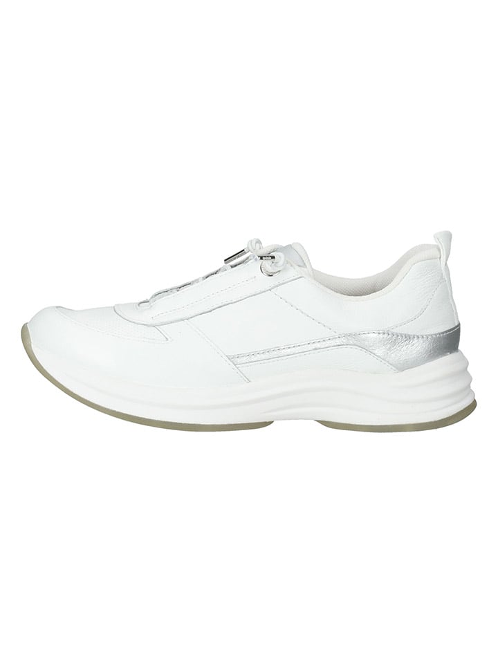 Paul Green Leder-Sneakers in Weiß/ Silber günstig kaufen