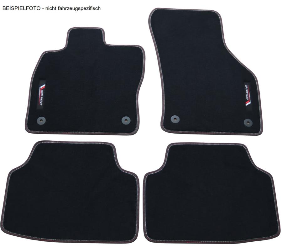 SCHÖNEK Passform Autoteppich 4-teiliges Set "Exclusive" mit Stick, Auto Textil Fußmatten aus Polyamid Tuft für Seat Leon und Leon Sportstourer Baujahr 2012 bis 2020 - ATU