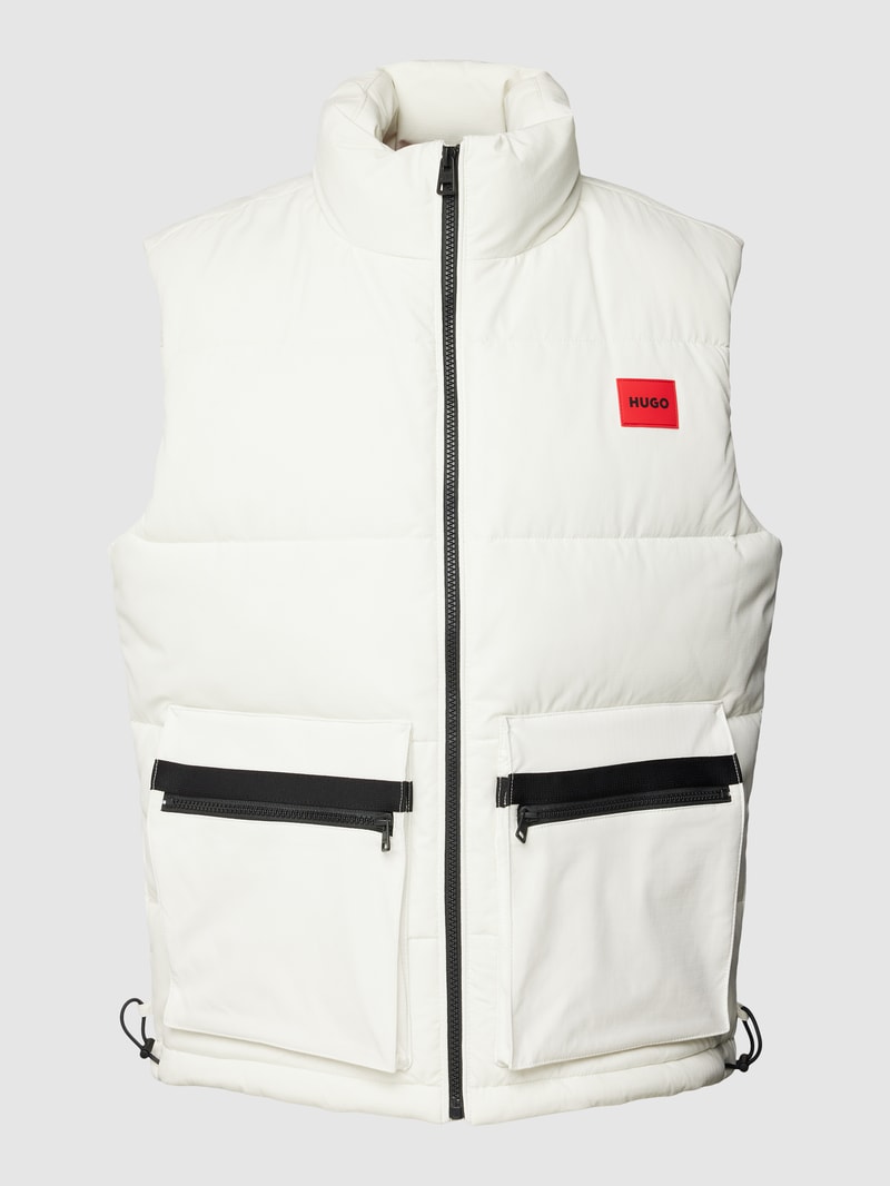 Steppweste mit Label-Patch Modell 'Baltino' in offwhite