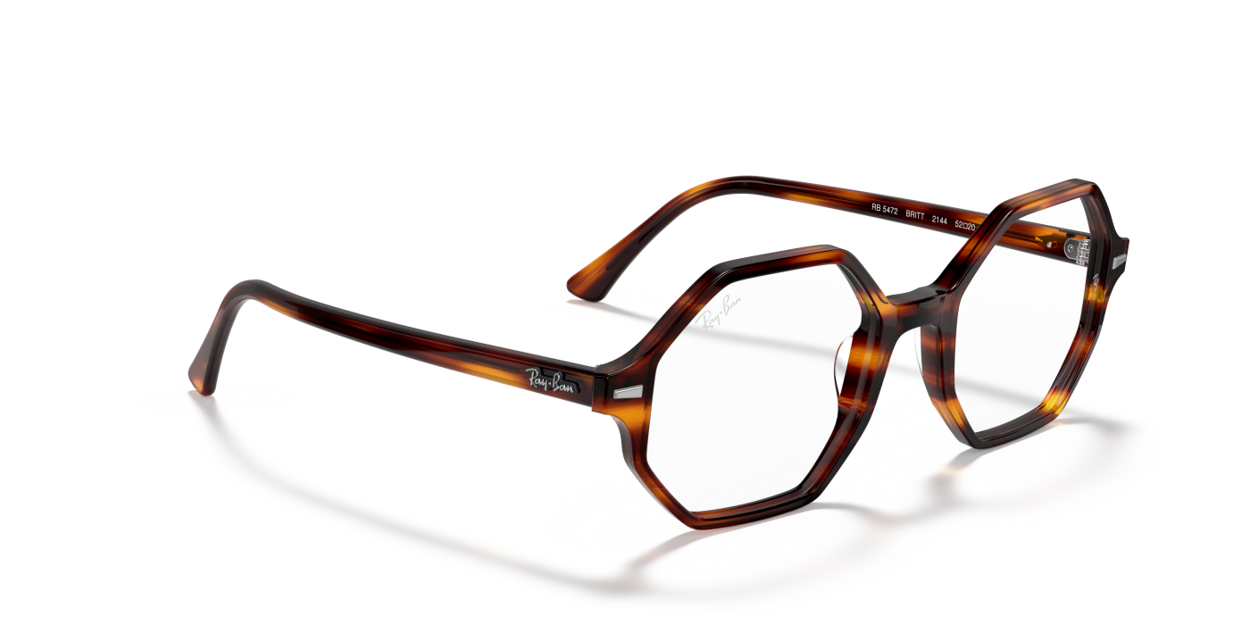 BRITT OPTICS - Ochelari de soare cu dungi Havana lucioși