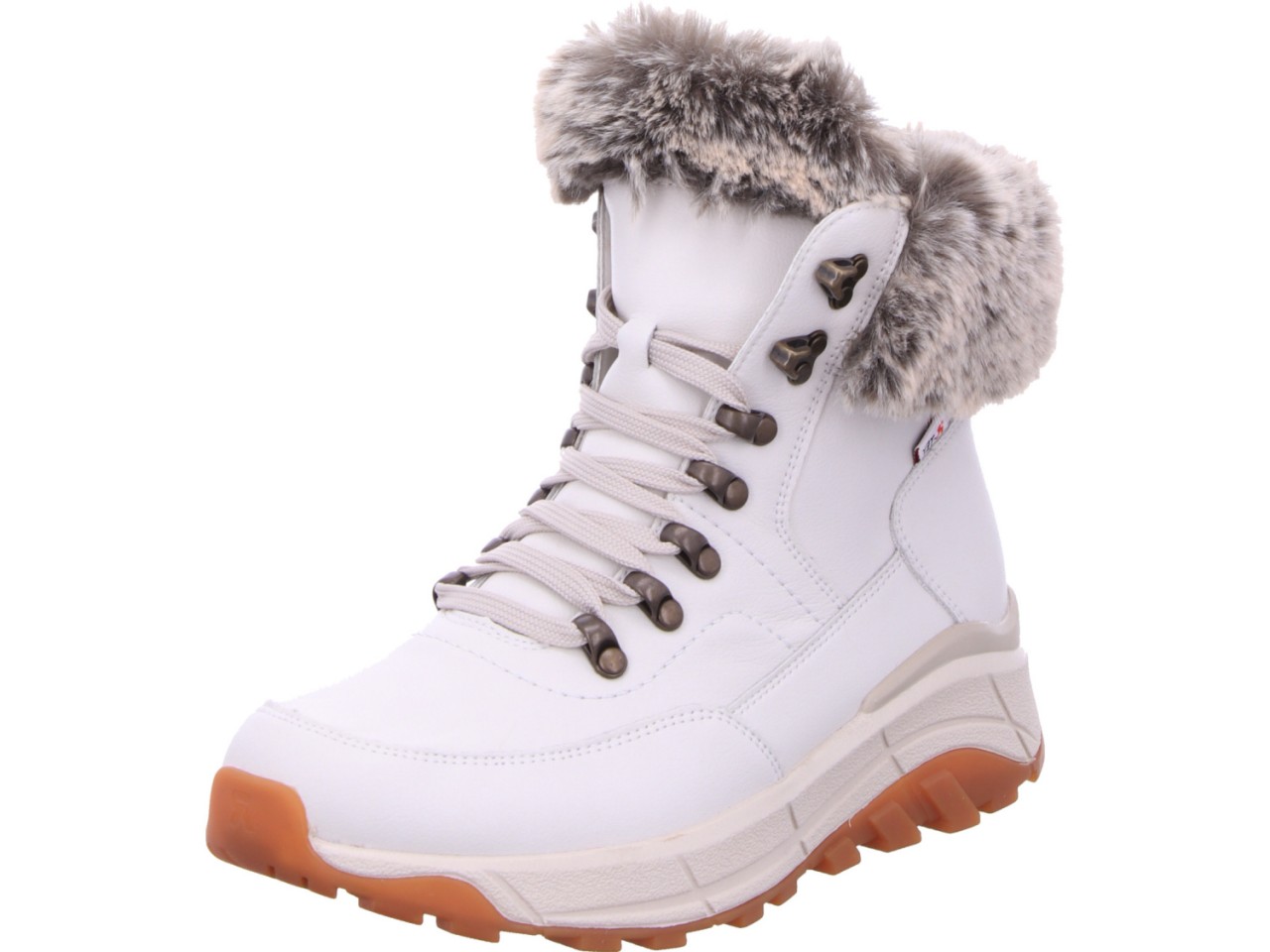 RIEKER Komfort Sandalen weiss Schnürstiefelette Evolution, frost white