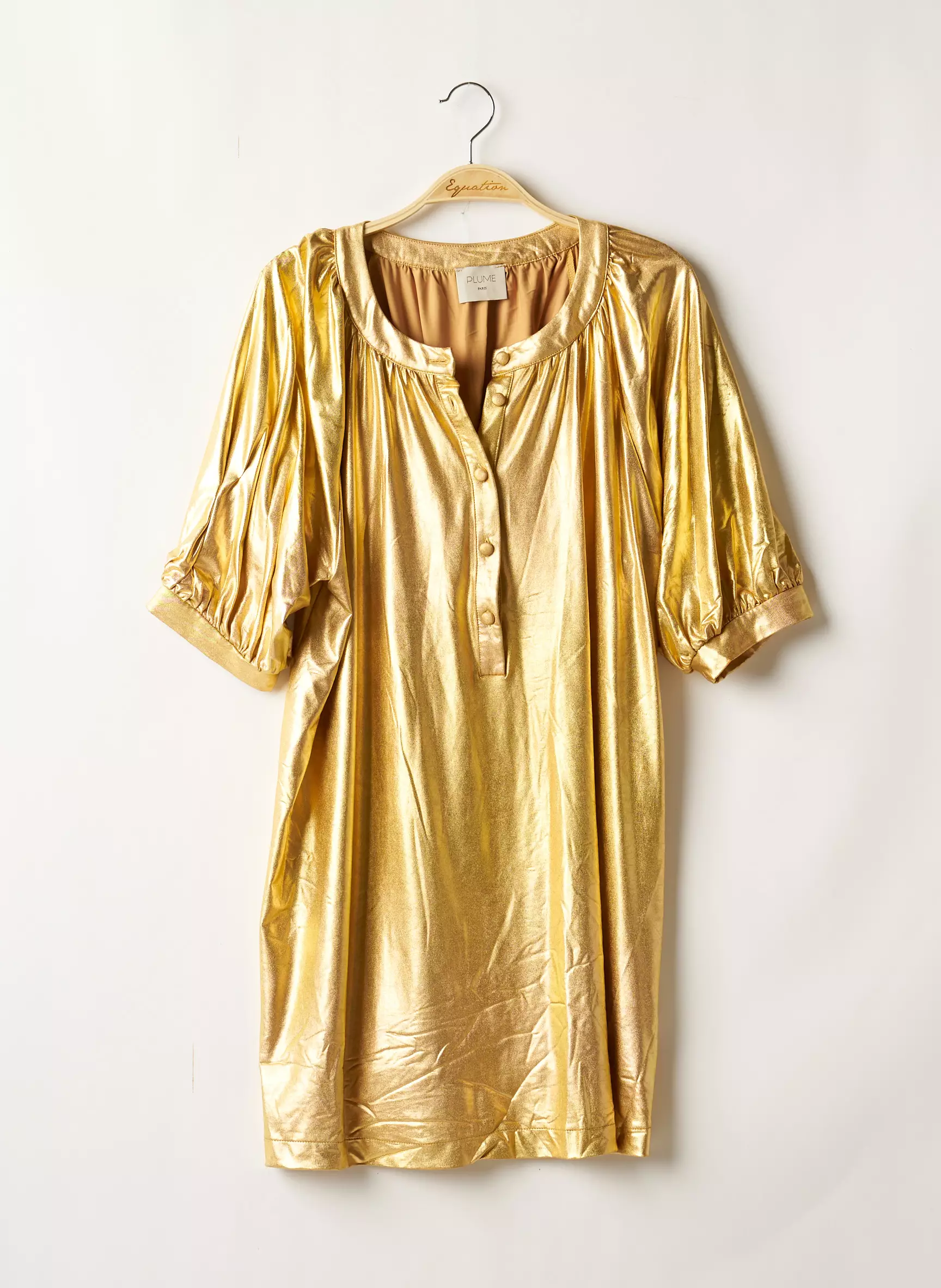 Plume Robes Mi Longues Femme couleur jaune
