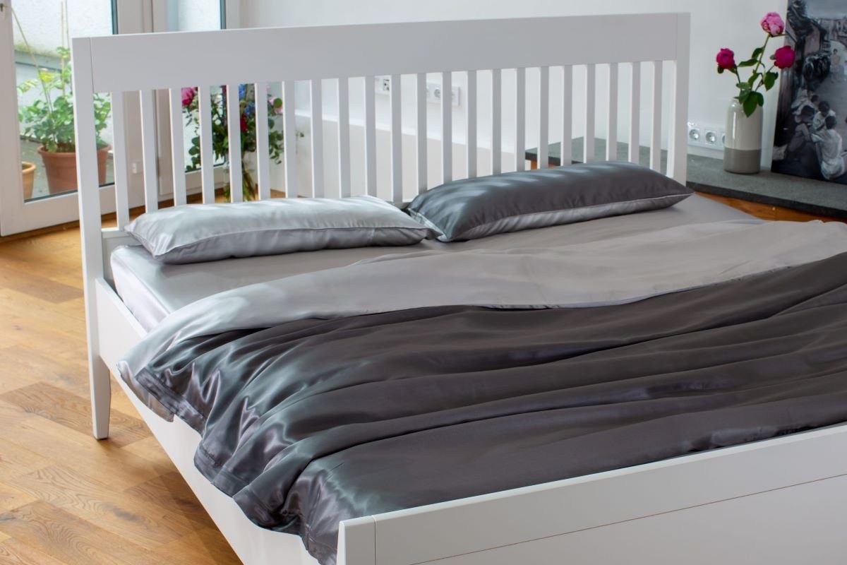 Bettbezug Seiden-Bettbezug aus Maulbeerseide, Anthracite / Grey, orignee
