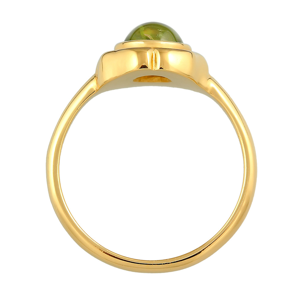 Elli PREMIUM Elli PREMIUM Bague Femme Cabochon vert classique avec péridot en argent sterling  Bague
