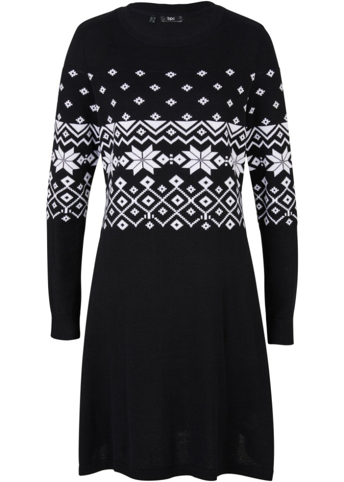 Ausgestelltes Strickkleid mit Norwegermuster