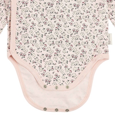 Wickelbody langarm, rosa für Mädchen