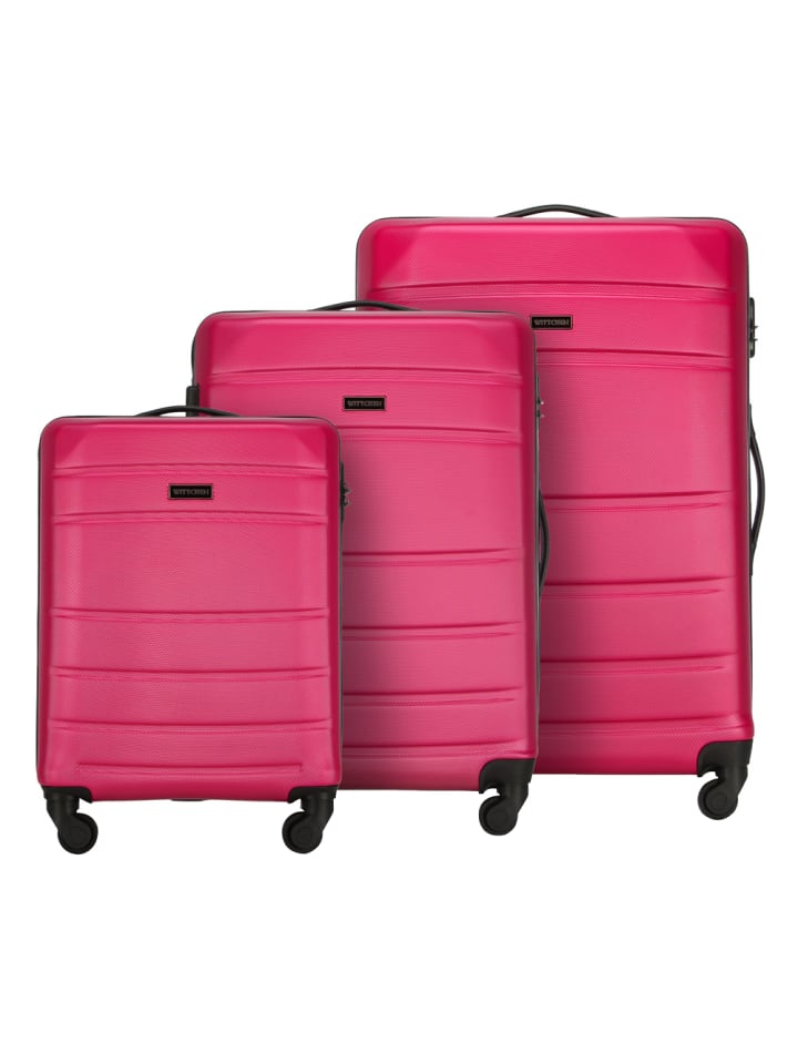 Wittchen 3tlg. Koffer Set Globe line Collection in Pink günstig kaufen onesize