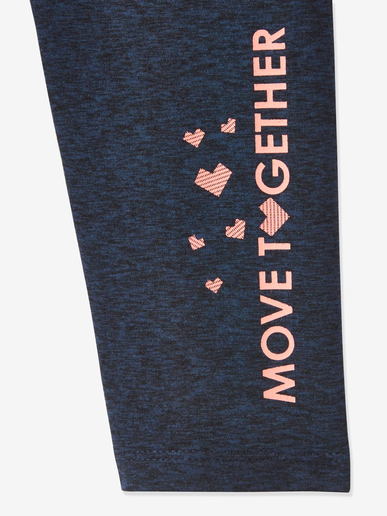 Legging de sport forme corsaire fille matière technique navy