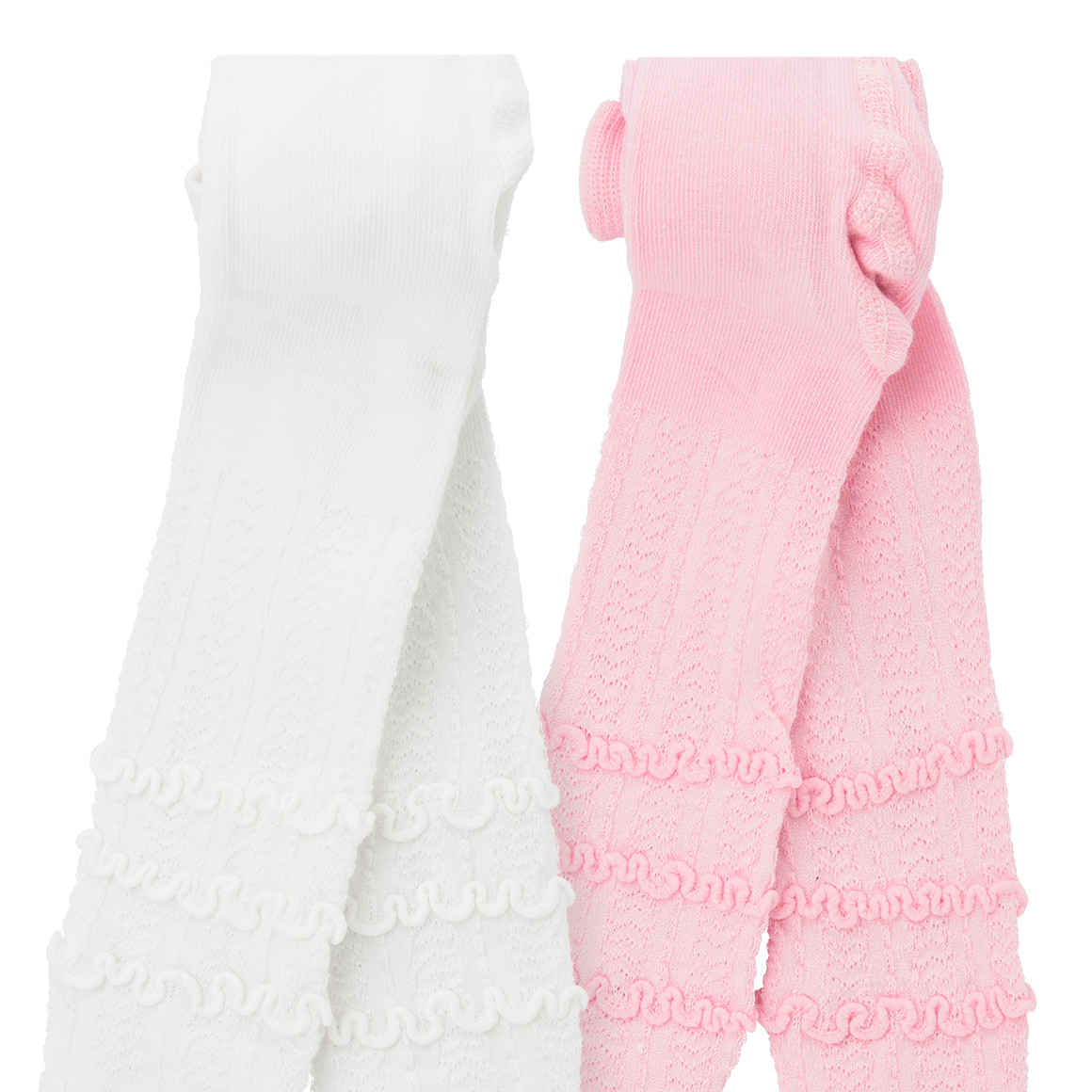 2 Baby Strumpfhosen mit Rüschen