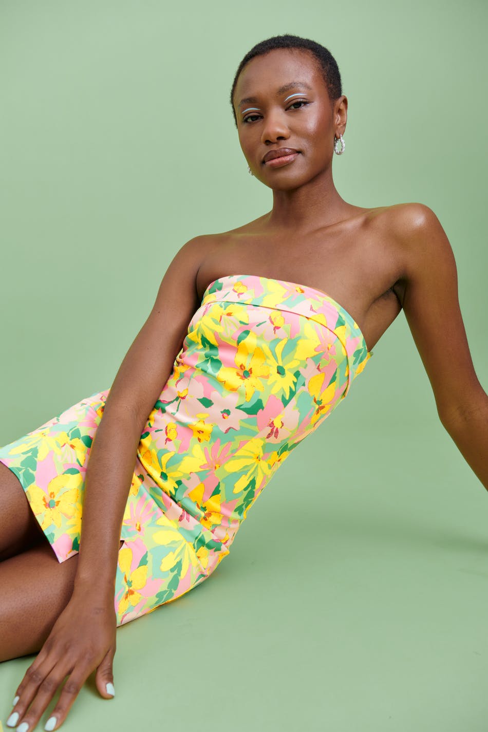 Satin tube mini dress
