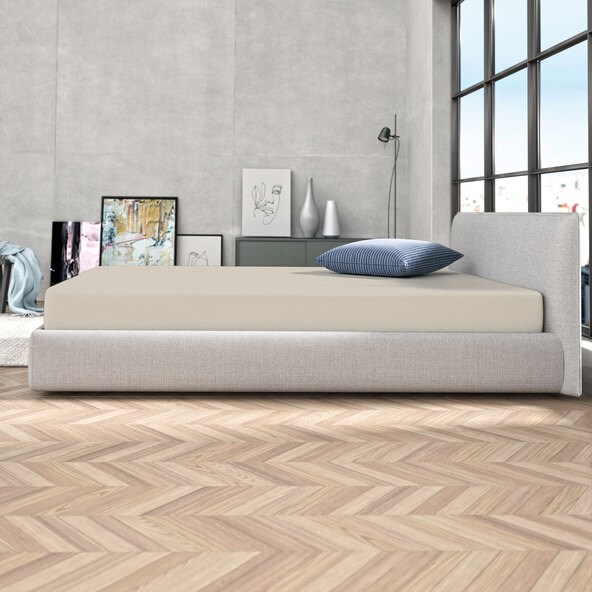 Jersey Spannbetttuch, 90-100 x 200 cm, beige