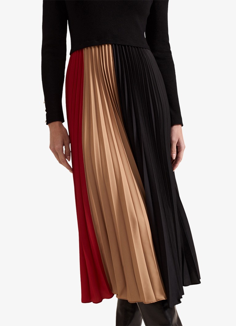 Rochie midi plisată cu blocuri de culoare Phase Eight Petite