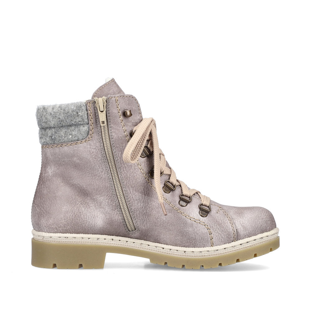 Rieker Damen Schnürstiefel platingrau