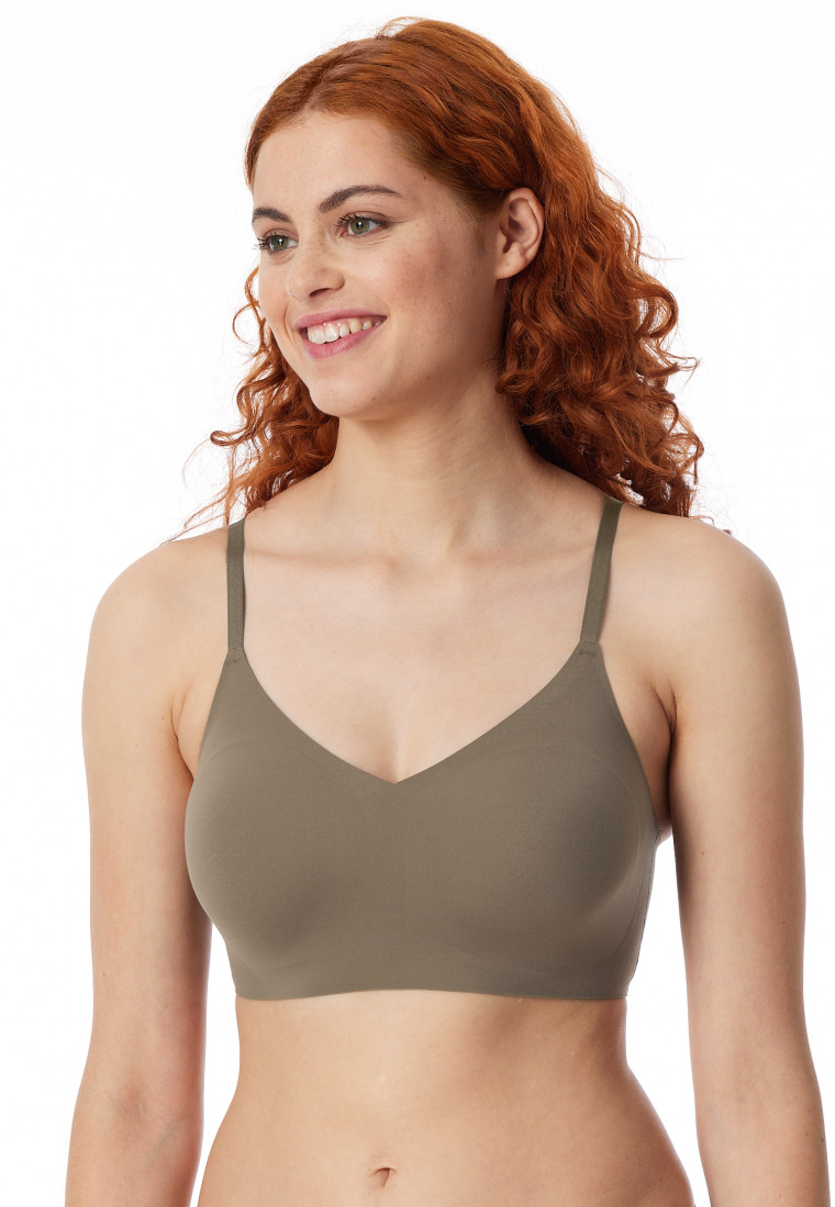 Bustier Mikrofaser herausnehmbare Pads taupe - Invisible Soft