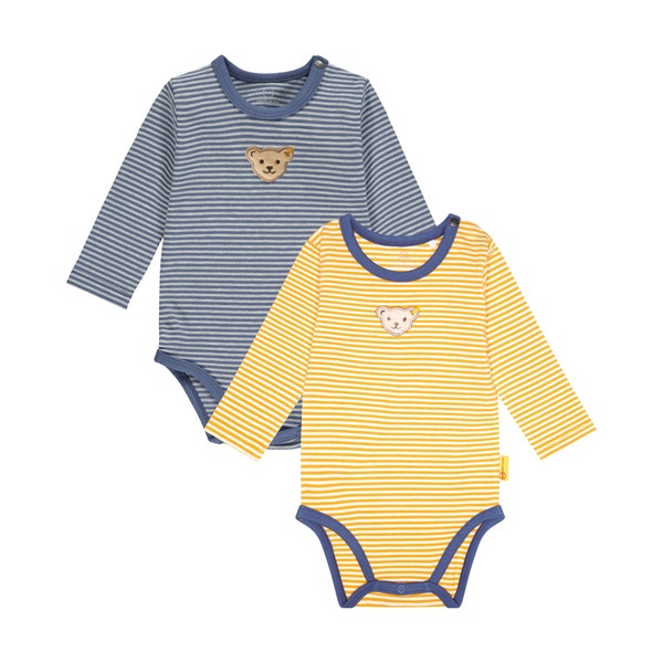 Body langarm 2er Pack, mittelblau für Jungs
