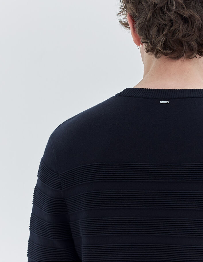 Sweat marine tricot à rayures Ottoman Homme
