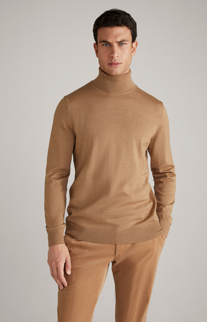 Merinowoll-Pullover Donte in Dunkelbeige