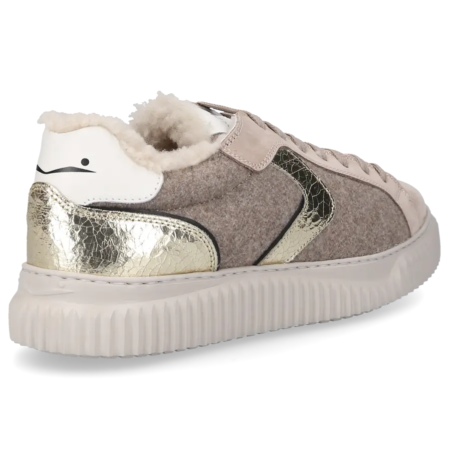 VOILE BLANCHE - Sneaker low LIPARI FUR Veloursleder - beige