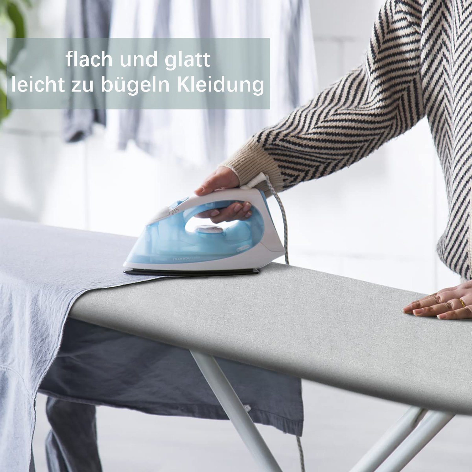 TOPMELON Bügelbrettbezug Verdickter Bügeltischbezug 100% Baumwolle