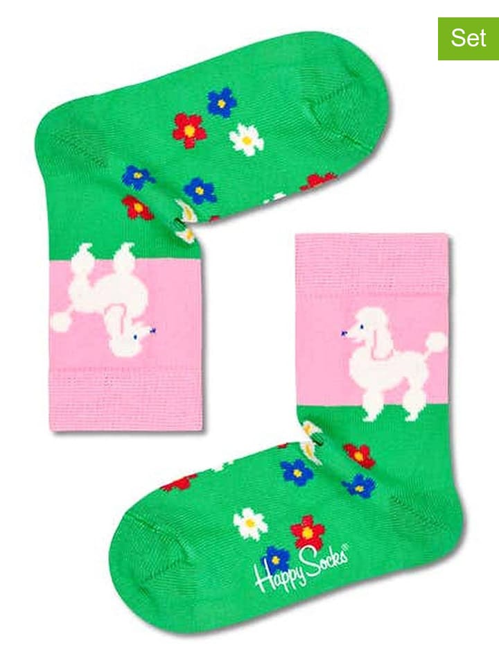 Happy Socks 2er-Set: Socken in Rosa/ Grün günstig kaufen