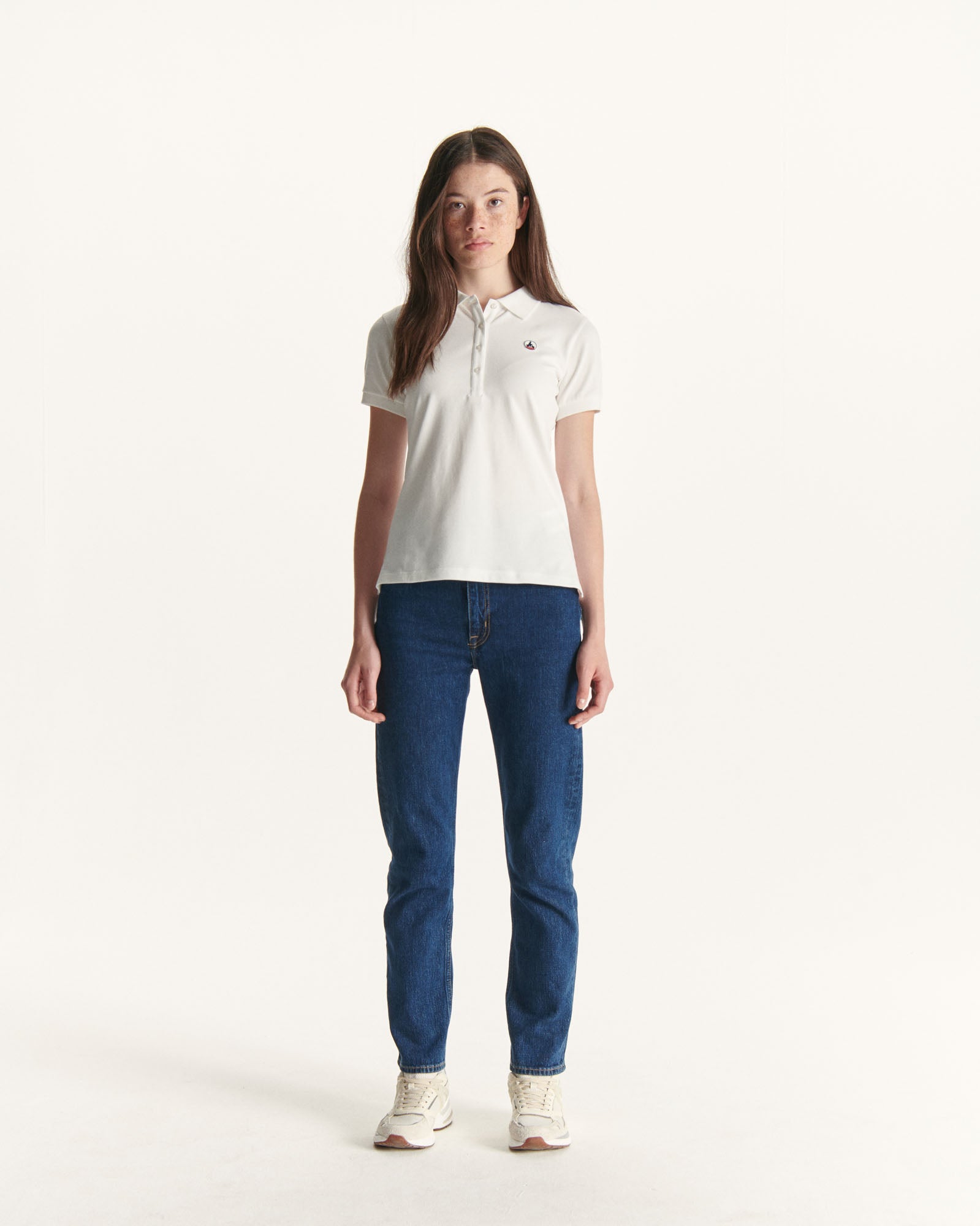Polo en coton biologique Blanc Franca